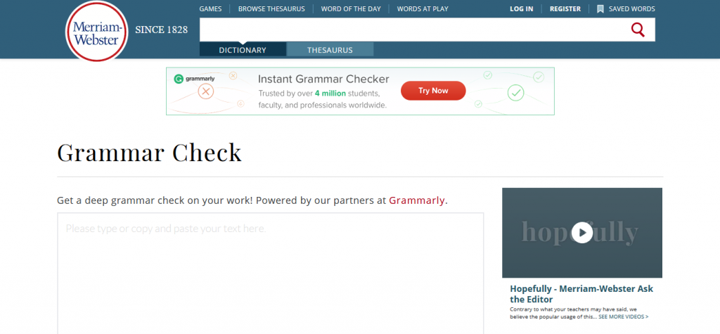 Grammar Check tools - Merriam-Webster
